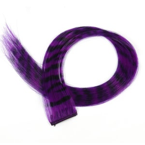 Halloween hair Zebra stripe clip Y2K Colour weft clips straight synthetic streaks Cybergoth Punk Anime Goth Clubber loose hair extension