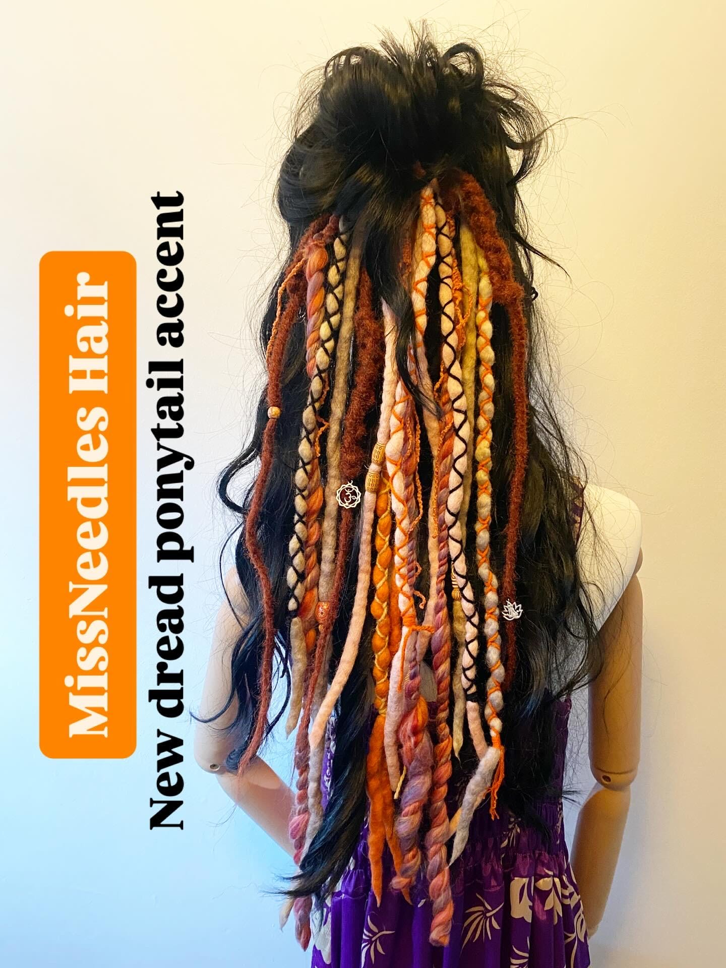 (2) Dread Dreadlock Braid Pony Fall Hair Extension High Ponytail Styles for Locs: Embrace Your Goddess Vibe  main image 2
