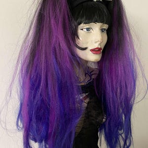 Venus skies stunning celestial triple purple ombre high volume crimped bushy MissNeedles exclusive bunch hair falls glam trad goth Christmas