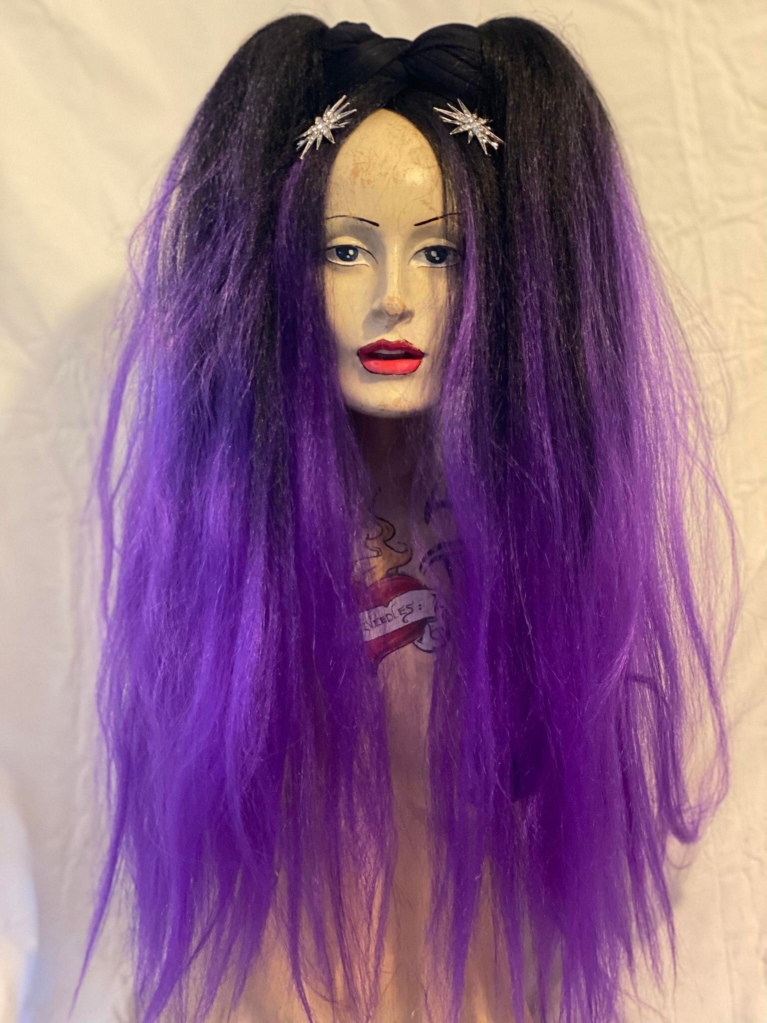 Gothic Goddess Black & Vibrant Purple Ombre High Volume Huge - Etsy Denmark