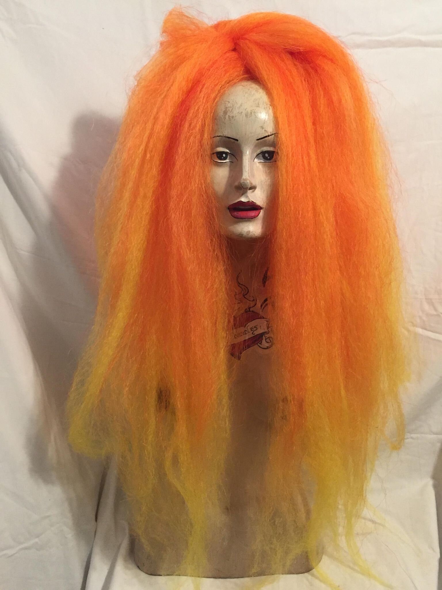 Hot Orange to Yellow Ombre Fire Blend High Volume Huge Crimped - Etsy Israel Hot Orange to Yellow Ombre Fire Blend High Volume Huge Crimped - Etsy Israel