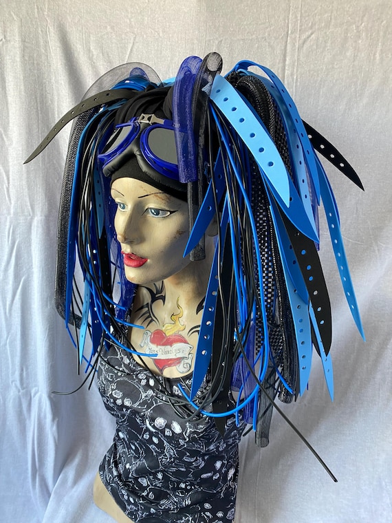 Electric Blue Cybergoth Industrial Unisex Clubber Goth Punk  display picture 1