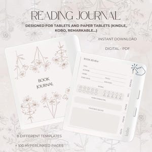 Diario di lettura digitale per tablet ed eReader | Tieni traccia di libri, appunti e progressi | Compatibile con Kindle, Kobo e altro | Scarica PDF