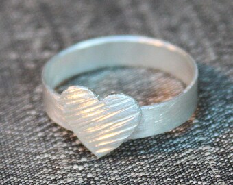 Silver heart ring, Mothers day gift, Sterling silver knuckle ring