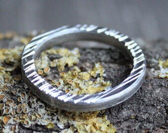 Banda de plata de ley, anillo de apilamiento único