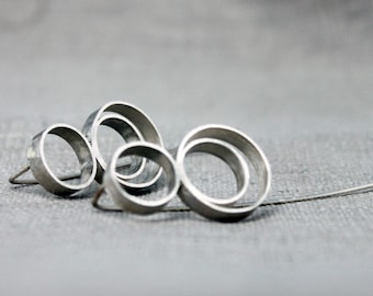 Etsy Pick, Minimalist sterling silver edgy earrings, Geometric earrings