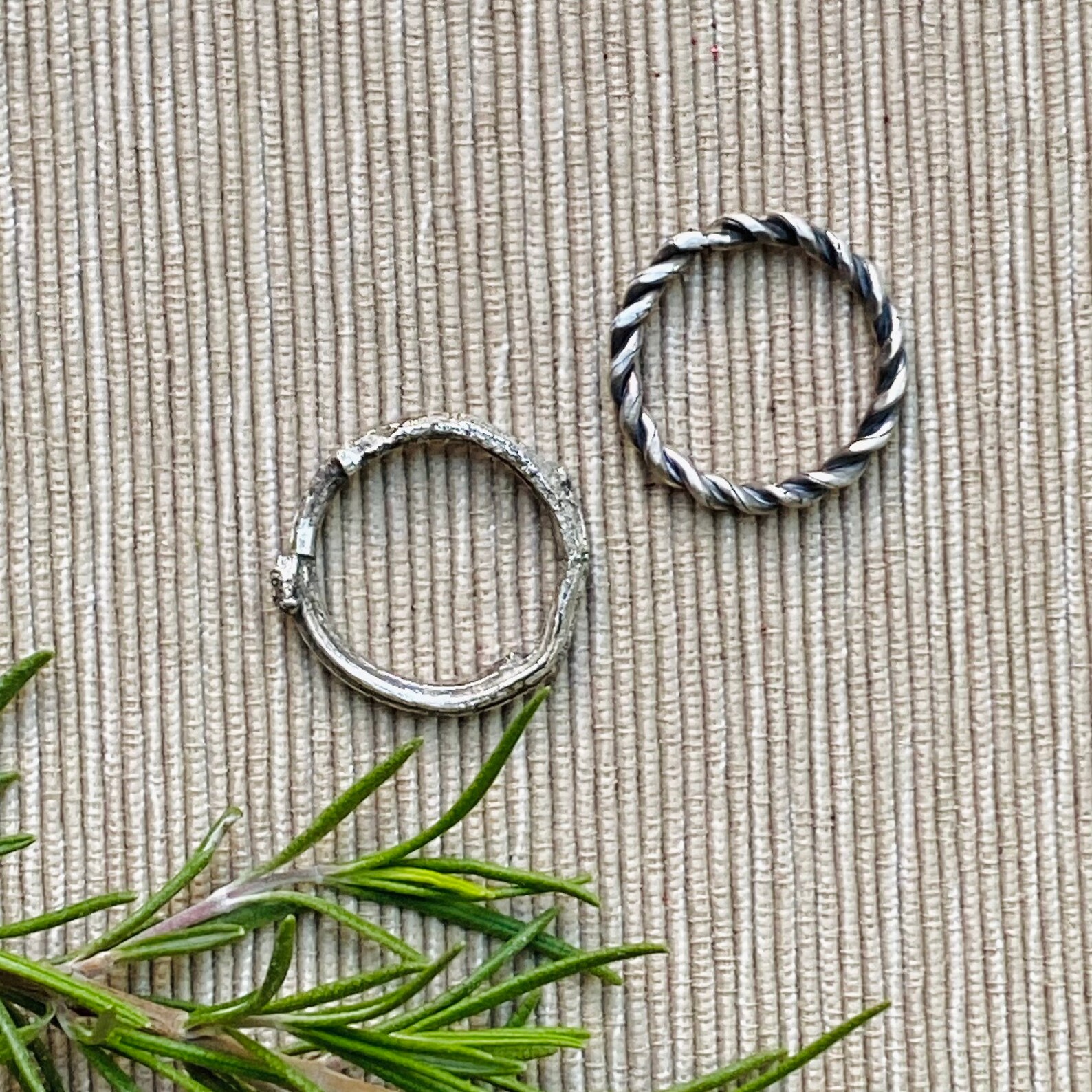 Sterling Silver Stacking Ring Set: Handmade Twig & Twisted Wire Rings ...
