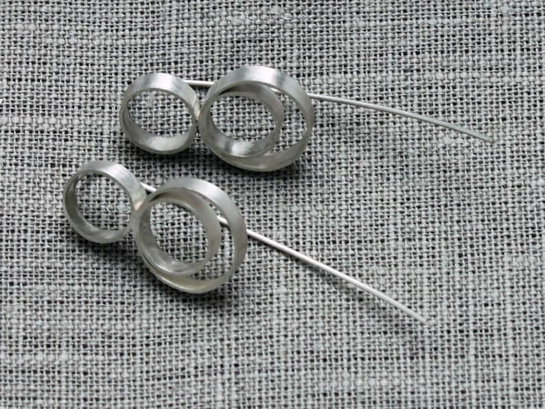 Etsy Pick, Minimalist sterling silver edgy earrings, Geometric earrings image 2