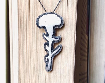 Sterling Silver Carnation Necklace: January Birthflower Charm
