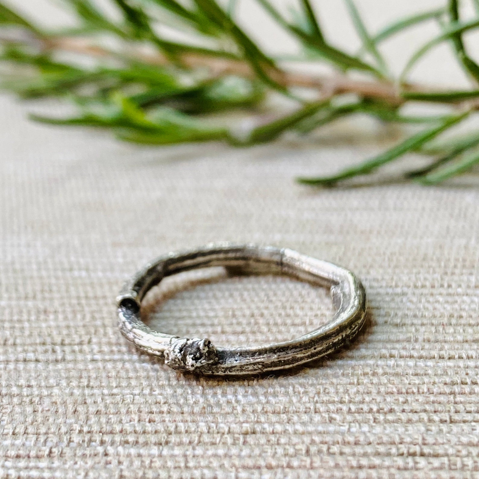 Sterling Silver Stacking Ring Set: Handmade Twig & Twisted Wire Rings ...