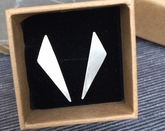 Sterling silver triangle ear climber earrings for woman