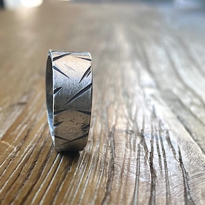 Handcrafted Sterling Silver Band Ring: Statement Wedding Ring for Men