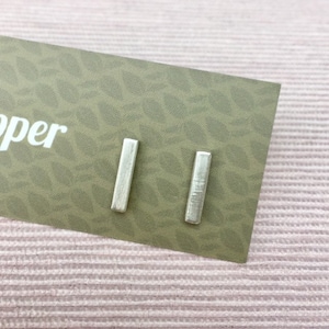 Tiny bar stud earrings, Sterling silver minimalist earrings, Bar earrings, gift for her