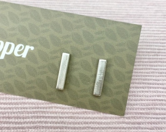 Sterling Silver Bar Stud Earrings: Minimalist Style