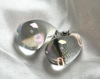 アクセサリー 90s Chunky Ice Cube Hoop Earrings Clear 90s Chunky Ice Cube Hoop Earrings | Minimal Business Casual