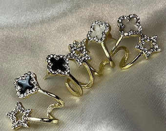 Gold Stud Earrings: Micro Zircon Lucky Charm Jewelry