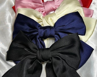 Satin Bow Barrette: Elegant Hair Clip for Women & Girls