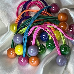 Colorful Elastic Hair Bands | Bead Decoration Ponytail Holders for Kids | Girls Hair Accessories