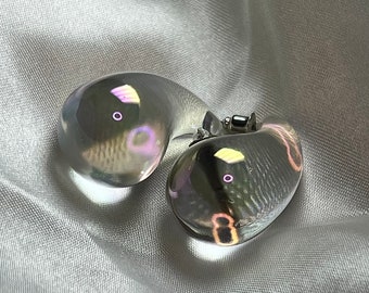 90s Chunky Ice Cube Hoop Earrings Minimal Business Casual Earrings 