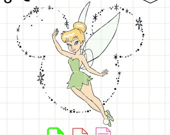 Groovy Tinker Bell Mickey Ear SVG , TinkerBell Svg Cut Files for Criicut, Silhouette Clipart, Digital Download