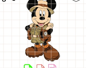 Safari Mickey And Friends SVG Hunter Cosplay Cutting Files