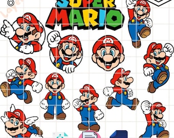 Super Mario Bundle Svg, Mario Characters Svg, Super Mario Svg, Mario Bros Svg, Cricut, Silhouette Vector Cut File