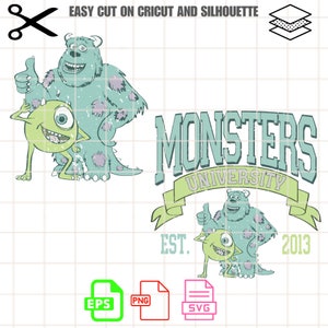 Vintage Monsters University Est 2013 SVG Digital File Cutting Files Design Files For Cricut Silhouette Cut Files