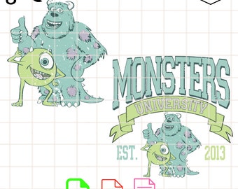 Vintage Monsters University Est 2013 SVG Digital File Cutting Files Design Files For Cricut Silhouette Cut Files