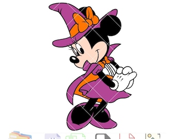 Halloween heks Minnie Svg, Mickey Svg, Halloween Svg, kawaii Svg, Cricut, silhouet Vector gesneden bestand