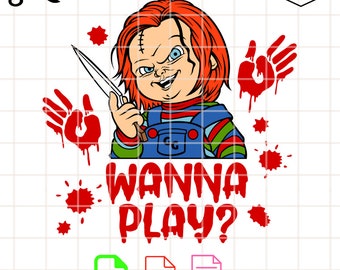 Chucky Wanna Play Svg, Friends Till The End Svg, Halloween Svg, Horror Movie Svg, Cricut, Silhouette Vector Cut File
