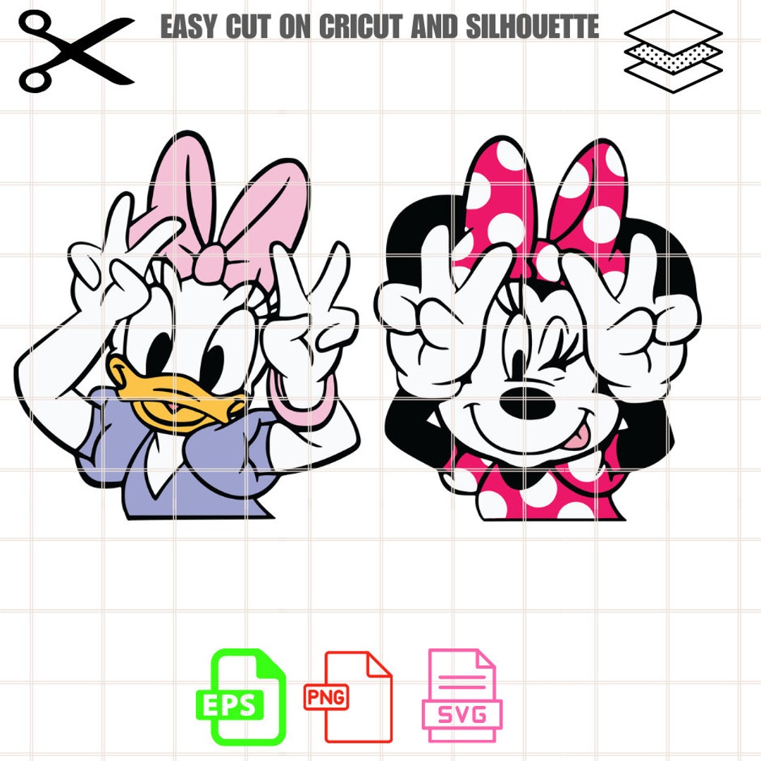 Minnie and Daisy Friend Svg Bundle Digital File, Layered