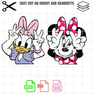 Minnie and Daisy Friend Svg Bundle Digital File, layered digital vector file, tumbler svg, file for cricut,tshirt svg