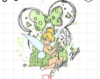 Retro Tinker Bell Minnie Castle PNG