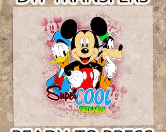 Disney Super Cool Friends Dtf Transfer, Mickey Mouse and Friends DTF, Ready To Press DTF, Heat Press, Mickey Donald Goofy Dtf, Mickey and Co