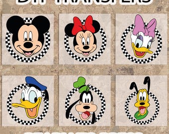 Disney DTF Transfer, Mouse and Friends Checkered Ready To Press DTF, Disney Back and Pocket Design DTF Print, Disney Iron On Heat Transfer
