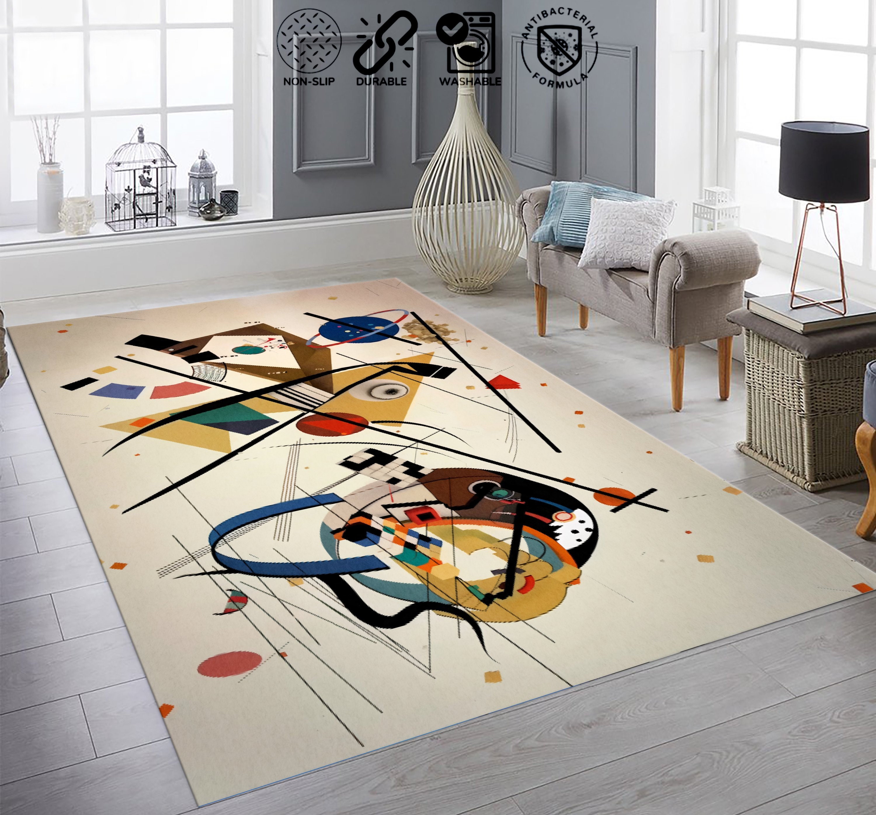 Kandinsky Style Rug Mid Century Abstract Art Floor Mat Etsy Canada Kandinsky Style Rug Mid Century Abstract Art Floor Mat Etsy Canada