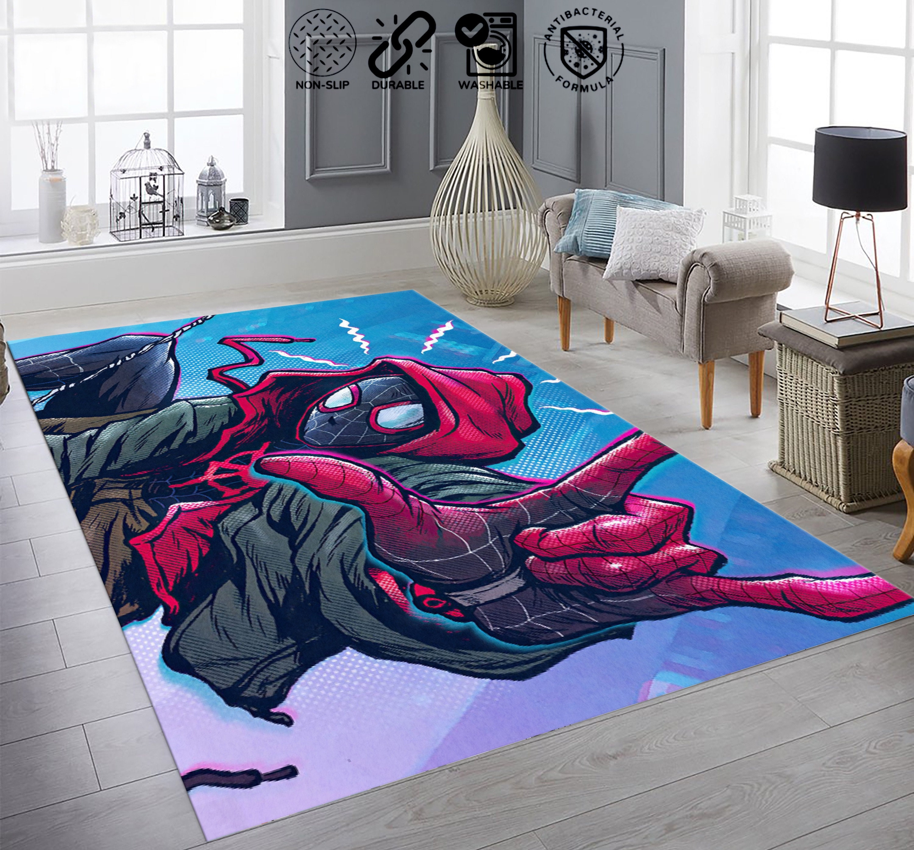 Spiderman Rug, Superhero Rug, Cartoon Rug, Spider Man Rug, Kids Room ...