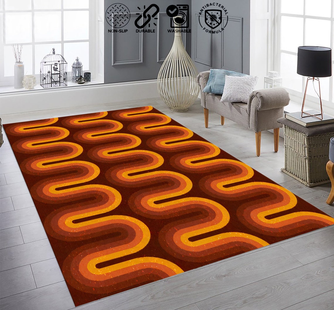 Retro Rug, Scandinavian Style Rug, Living Room Rug, Retro Area Rug — free download