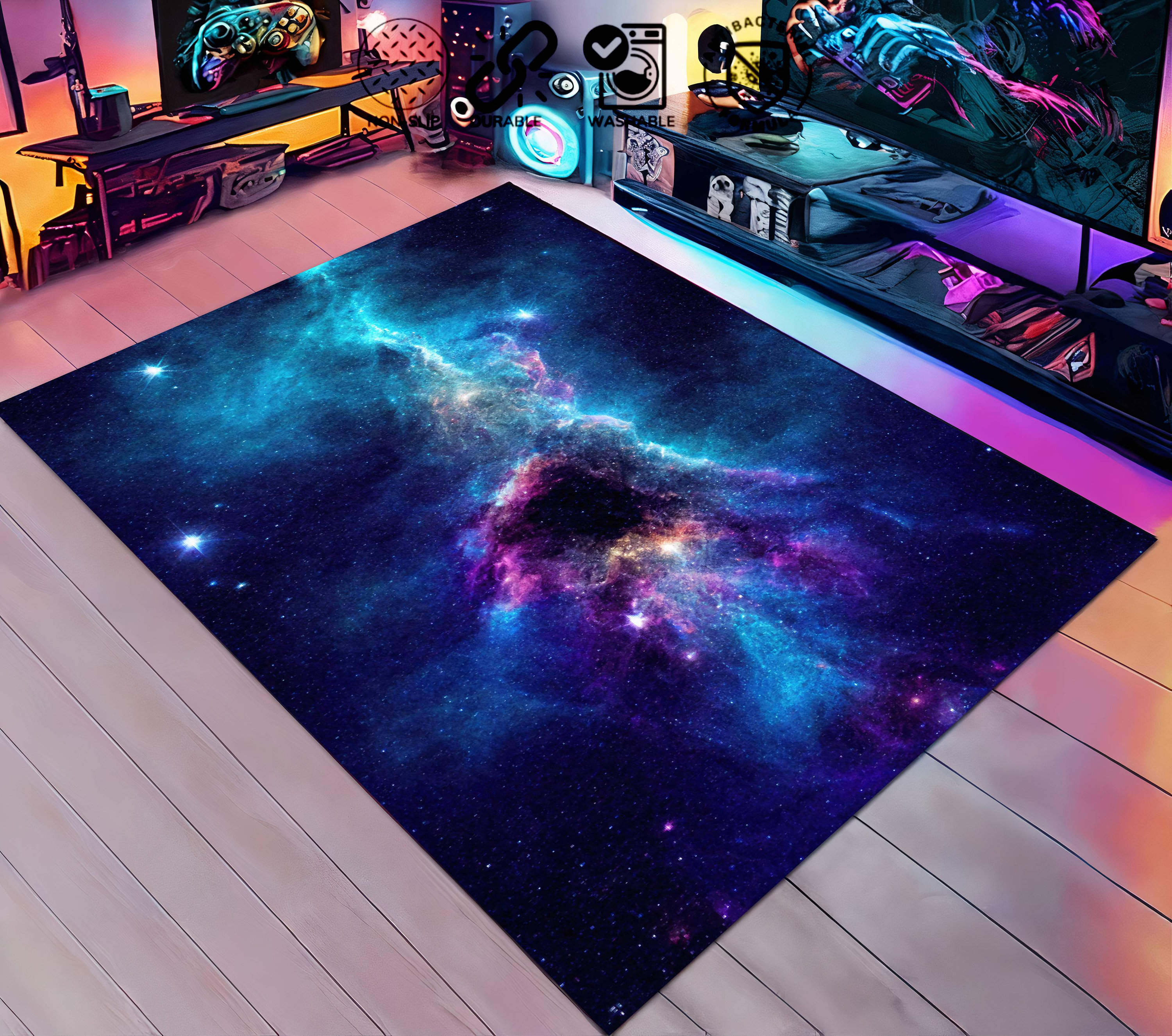 Galaxy Rug Texture Galaxy Rug: Starry Sky Space Decor (non-slip, Easy Clean) - Etsy Australia