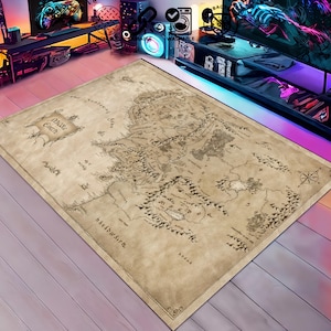 Der Herr der Ringe Teppich, Die Mittelerde Karte, Lotr Teppich, Die Hobbits Teppich, Aragorn Teppich, Ringe der Macht Teppich