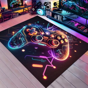 Gaming Room Rug, Gamer Style Rug, Personalized Gift Rug, Retro Games, Home Programmer Gift, Computer Gift Rug, Computer Room Rug, Geeky Rug