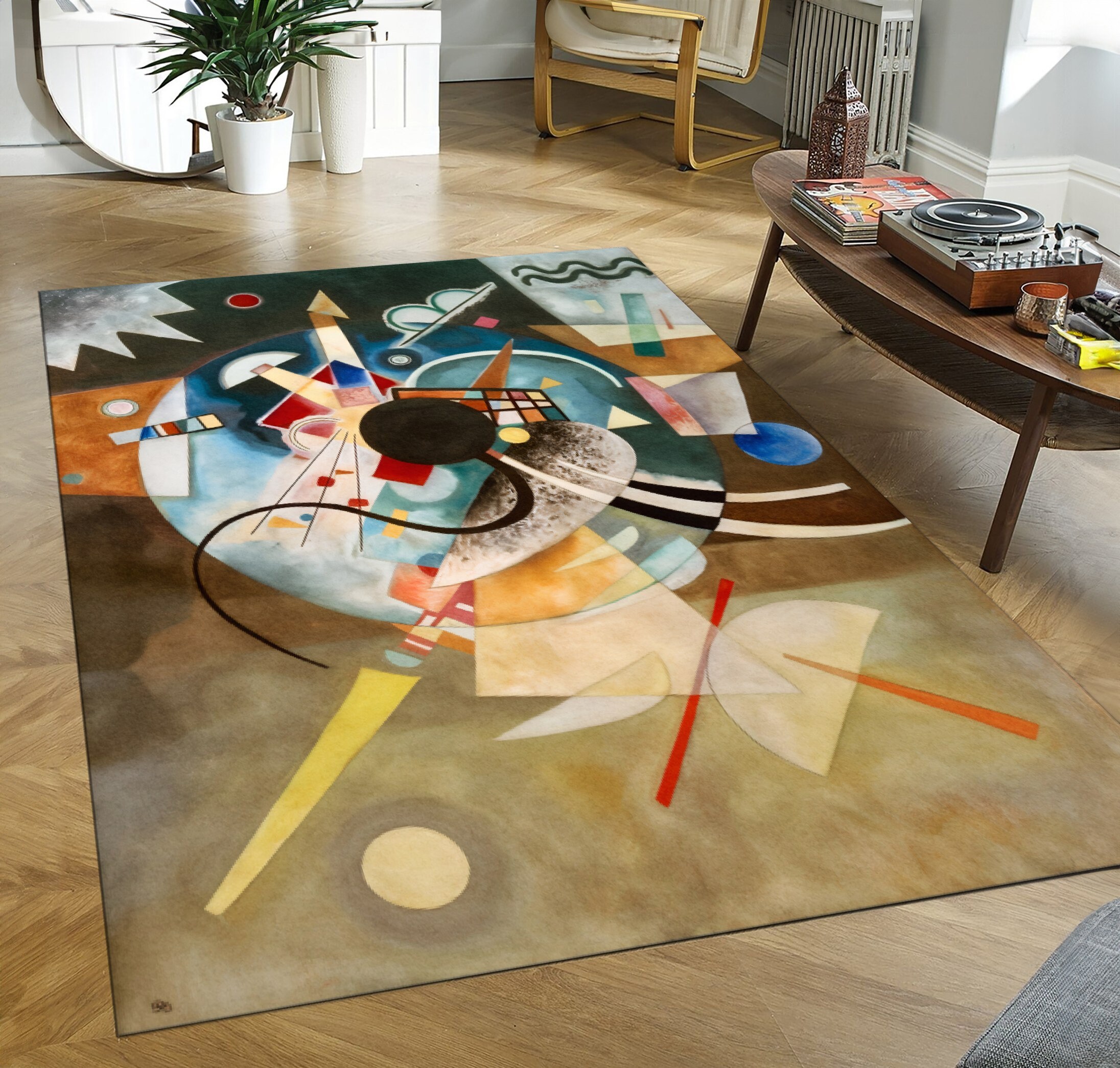 Abstract Art Rug Kandinsky Style Mid Century Non slip Floor Mat Etsy Abstract Art Rug Kandinsky Style Mid Century Non slip Floor Mat Etsy