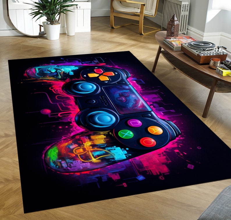 Gaming Pc Rug Retro Gaming Rug: Computer Controller Design for Game Rooms - Etsy