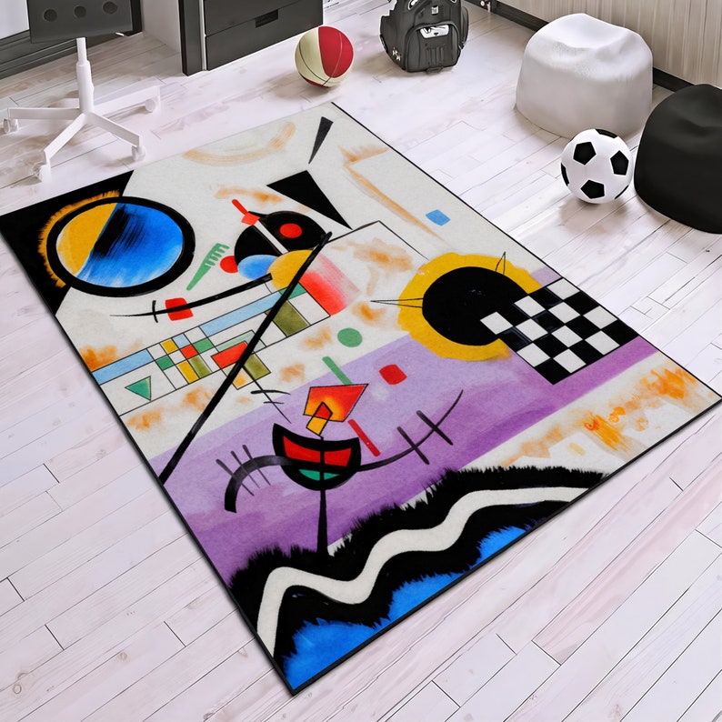 Kandiski Rug Kandinsky Style Art Rug: Abstract Mid Century Modern Design - Etsy