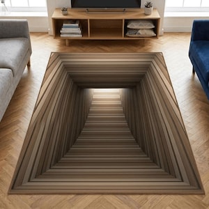 Teppich für optische Täuschung: 3D-Wirbelmuster - weiche, rutschfeste Matte