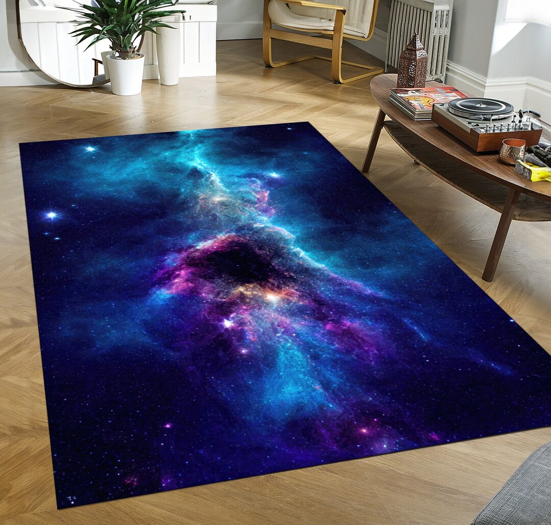 Galaxy Rug: Starry Sky Space Decor (non-slip, Easy Clean) - Etsy