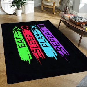 Gaming Room Rug, Computer Rug, Home Programmer Gift, Game Rug,Personalized Gift Rug, Retro Games, Geeky Rug, Geeky Carpet, Computer Gift Rug