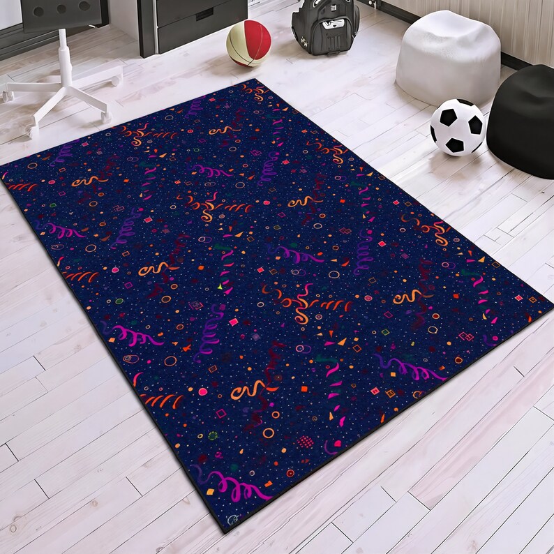 Colorful Arcade Rug: Abstract Confetti Design for Game Rooms - Etsy
