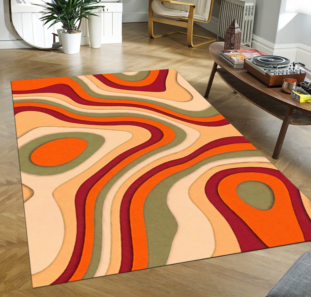 Abstract Retro Rug: 1970s Style Checkerboard (customizable Size) - Etsy