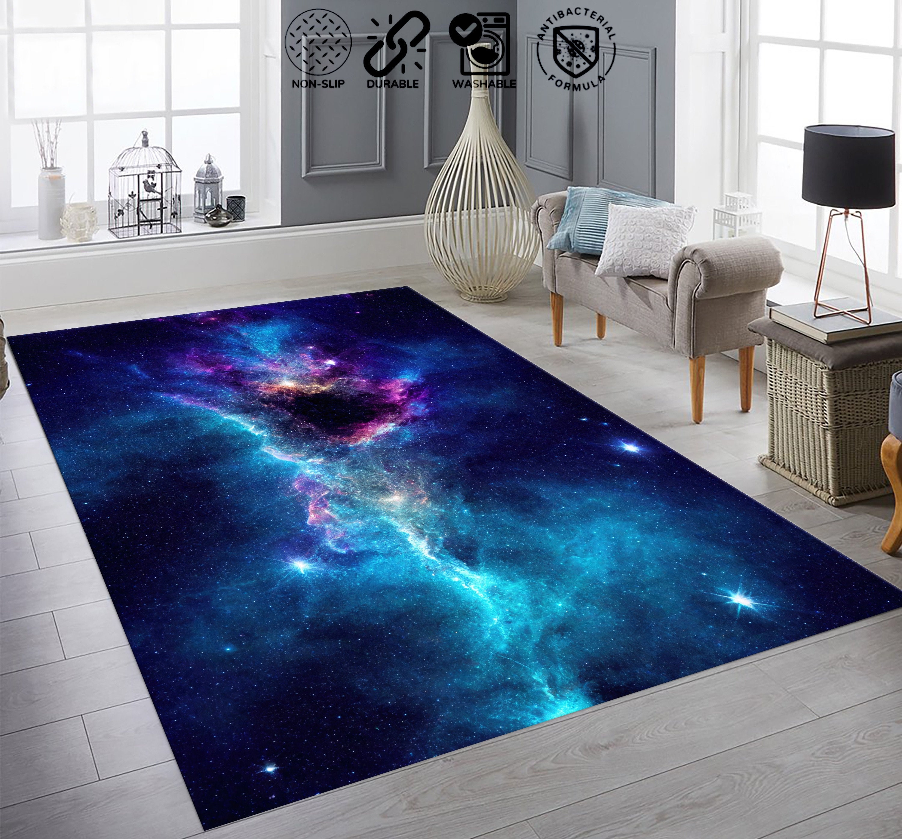 Galaxy Rug Texture Galaxy Rug: Starry Sky Space Decor (non-slip, Easy Clean) - Etsy Australia
